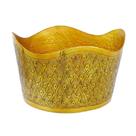 Vaso Cachepot Dourado Trabalhos Escama Finos Traços Luxo