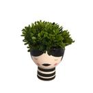 Vaso Cachepot Faces Porcelana c/ Buxinho 17cm Vaso Cachepot Faces Porcelana c/ Buxinho 17cm