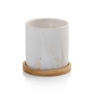 Vaso Cachepot Marmorizado Branco Porcelana P Cube Pozzani Vaso Cachepot Marmorizado Branco Porcelana P Cube Pozzani