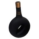Vaso Cantil Vazado em Cerâmica Fosca Decoração de Sala - Black Gold
