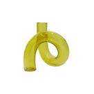 Vaso Castiçal em Vidro Amarelo