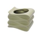 Vaso Ceramica Abstrato Verde Musgo Contemporaneo Luxo