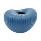 Vaso Ceramica Azul Menor Curvado Design Moderno