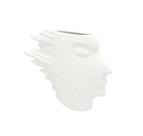 Vaso Ceramica Branca Rosto Perfil Decorativo Luxo Vaso Ceramica Branca Rosto Perfil Decorativo Luxo