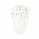 Vaso Cerâmica Branco Decorativo Relevos Algas Acabamento Vaso Cerâmica Branco Decorativo Relevos Algas Acabamento