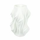 Vaso Cerâmica Branco Design Moderno Realces Fino Acabamento