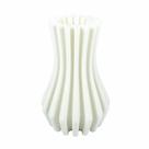 Vaso Cerâmica Branco Design Moderno Realces Verticais