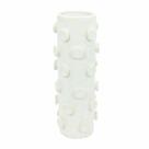 Vaso Cerâmica Branco Grande Redondo Relevos Circulares Vaso Cerâmica Branco Grande Redondo Relevos Circulares