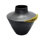 Vaso Ceramica Cinza Tradicional Redondo Sofisticado Luxo Vaso Ceramica Cinza Tradicional Redondo Sofisticado Luxo