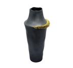 Vaso Ceramica Cinza Tradicional Sofisticado Acab Relevo Luxo Vaso Ceramica Cinza Tradicional Sofisticado Acab Relevo Luxo