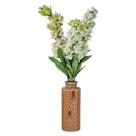 Vaso Cerâmica Colmeia Laranja Arranjo Boca Leão Branco 58x35