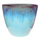 Vaso Cerâmica Esmaltado Orquídea (15) Azul Névoa BURGUINA