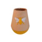 Vaso Cerâmica Favo Cone Honey Bee Laranja 9,5x8x8cm