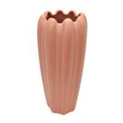 Vaso Ceramica Medio Salmão Ondulados Classicos Vaso Ceramica Medio Salmão Ondulados Classicos