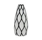 Vaso Cerâmica Menor Branco com Detalhes Preto Losango Luxo Vaso Cerâmica Menor Branco com Detalhes Preto Losango Luxo