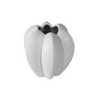 Vaso Ceramica Menor Nobre Branco Gomos Design Moderno Luxo