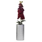Vaso Cerâmica Prata Texturado Arranjo Boca Leão Vinho 67x14