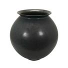 Vaso Ceramica Preto Abaulado Fino Design Boca Tradicional