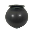 Vaso Ceramica Preto Abaulado Menor Fino Design Boca