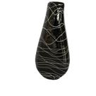 Vaso Cerâmica Preto Listas Brancas
