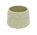 Vaso Ceramica Texturizado Verde Musgo Redondo Luxo