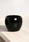 Vaso Cilíndrico Decorativo Linha Intense Esmalte Preto Brilhante