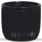 Vaso Cilíndrico em Cerâmica Linha Violeta Preto Estilo Moderno