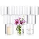 Vaso: cilindro de vidro Glasseam, 10 cm, transparente, conjunto de 12