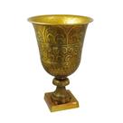 Vaso Classico Dourado com Base todo Trabalhado Luxo