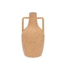 Vaso com alça em metal rustico bege mart 34,5cm Vaso com alça em metal rustico bege mart 34,5cm