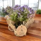 Vaso com planta Artificial Lavanda com juta
