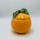 Vaso com Tampa em cerâmica Orange (Laranja- 10x13cm)