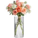Vaso ComSaf Glass Cylinder de 20 cm de altura com nervuras Hurricane Clear