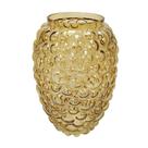 Vaso Cristal Âmbar Maior Bolhas em Relevo Rico em Detalhes