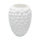 Vaso Cristal Branco Relevos Bolhado Menor rico em Detalhes