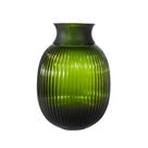 Vaso Cristal Grosso Maior Verde Lapidados Verticais Boca