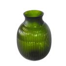 Vaso Cristal Grosso Menor Verde Lapidados Verticais Boca