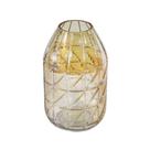 Vaso Cristal Lapidado Geométrico Âmbar Alta Decoração Luxo Vaso Cristal Lapidado Geométrico Âmbar Alta Decoração Luxo