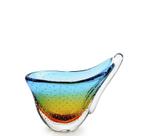 Vaso Cristal Murano Água Marinha Com Âmbar São Marcos 33cm Vaso Cristal Murano Água Marinha Com Âmbar São Marcos 33cm