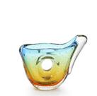 Vaso Cristal Murano Água Marinha Com Âmbar São Marcos 33cm Vaso Cristal Murano Água Marinha Com Âmbar São Marcos 33cm