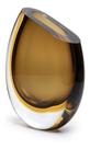 Vaso Cristal Murano Bicolor Gota Cortada Fumê E Âmbar - 33cm Vaso Cristal Murano Bicolor Gota Cortada Fumê E Âmbar - 33cm