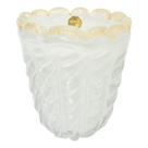 Vaso Cristal Murano Dubai Quartzo Perola Com Ouro M