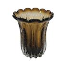 Vaso Cristal Murano Marrom Redondo Todo Ondulado Luxo Vaso Cristal Murano Marrom Redondo Todo Ondulado Luxo