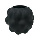 Vaso Cristal Preto Medio Relevos Abaulados Menor Fino Design