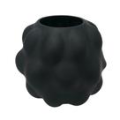 Vaso Cristal Preto Menor Relevos Abaulados Menor Fino Design
