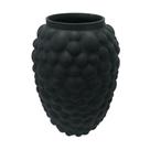 Vaso Cristal Preto Relevos Bolhado Maior rico em Detalhes