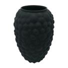 Vaso Cristal Preto Relevos Bolhado Menor rico em Detalhes