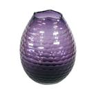 Vaso Cristal Roxo Medio Design Martelado Boca em Desnível
