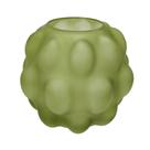 Vaso Cristal Verde Medio Relevos Abaulados Fino Design