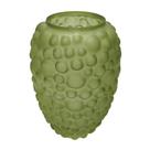 Vaso Cristal Verde Relevos Bolhado Menor rico em Detalhes